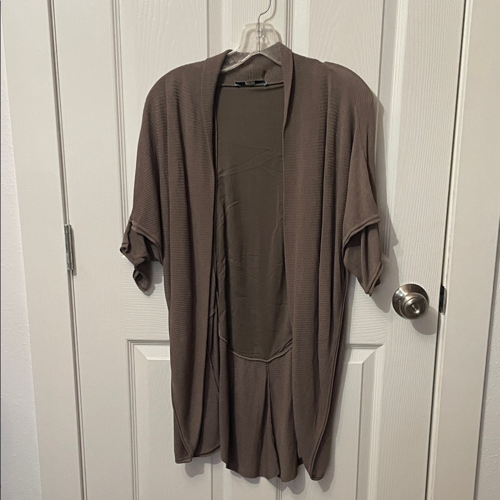 Alice + Olivia Taupe Open Front Cardigan